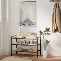 3-Tier Shoe Rack, 26.5" Wide Metal Organizer, Holds 9 Pairs | Storage Organizer for Closet and Entryway,Heavy-Duty Stand for Shoes, Books or Plants, Black