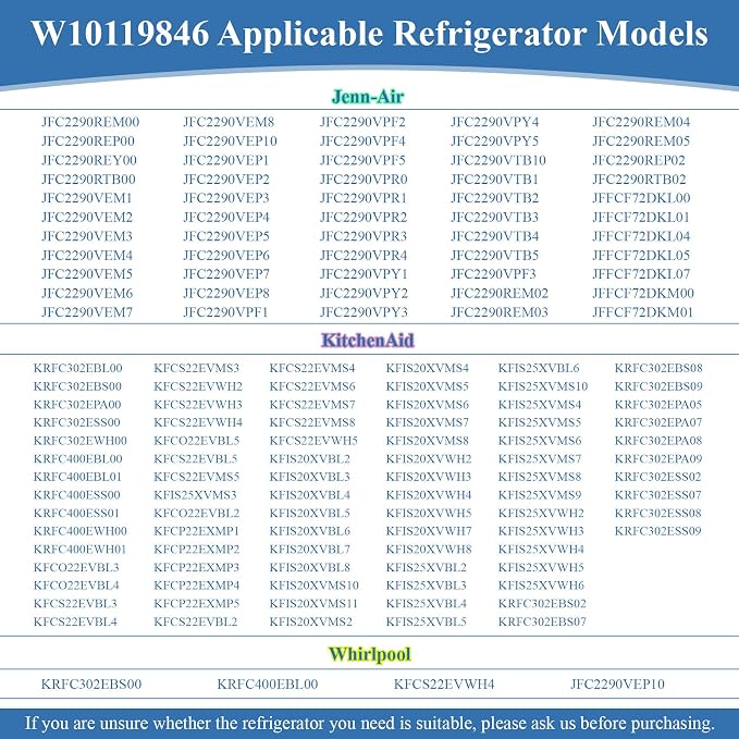 W10119846, WPW10119846 Door Shelf Bin Compatible with kitchenaid Basket-Door, Jenn-Air Refrigerator Door Bin, whirlpool door bin. Fit for KRFC302ESS00 JFC2290REP00 etc. Replacement 1480807, PS2347787