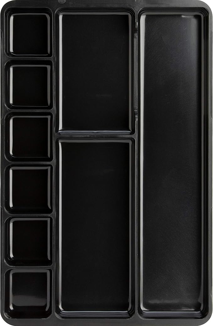 Lorell Drawer Tray Organizer, 9-Compartments, 9.38" x 14" x 1.25", Plastic, Black