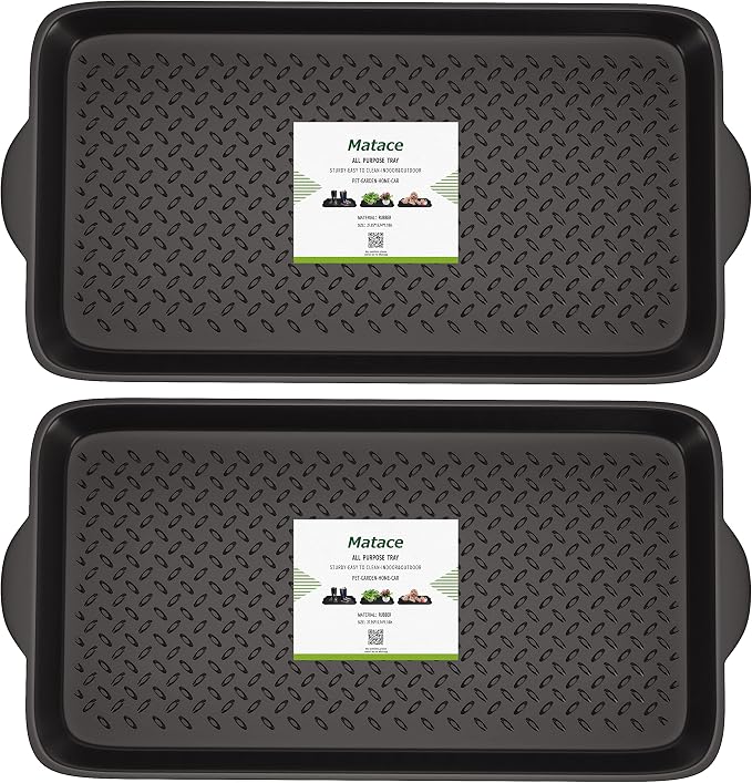 Matace 2 Pack Rubber Small Boot Tray for Entryway,Boot Mat,Shoe Tray,Shoe Mat for Indoor and Outdoor Use, 27.95"x 15.74" (Pack of 2)