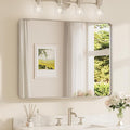 TETOTE Brushed Nickel Mirror 40 x 30 Inch for Bathroom Over Sink Metal Framed Mirror Modern Farmhouse for Living Room Entryway(Horizontal/Vertical)