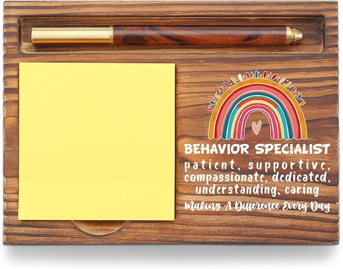 Behavior Specialist Appreciation Gift Sticky Note Holder, Thank You Encouragement Desk Accessory for Coworker, Behavior Specialist Week Office Desk Item TZP178