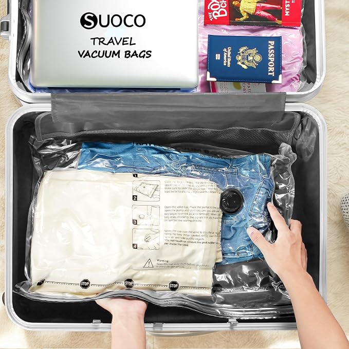 Travel Vacuum Bags for Clothing with Rechargeable Electric Pump, Compression Packing Cubes Organizer Storage for Luggage Suitcase, Space Saver Seal Bags for Vacation Cruise, 21 Combo