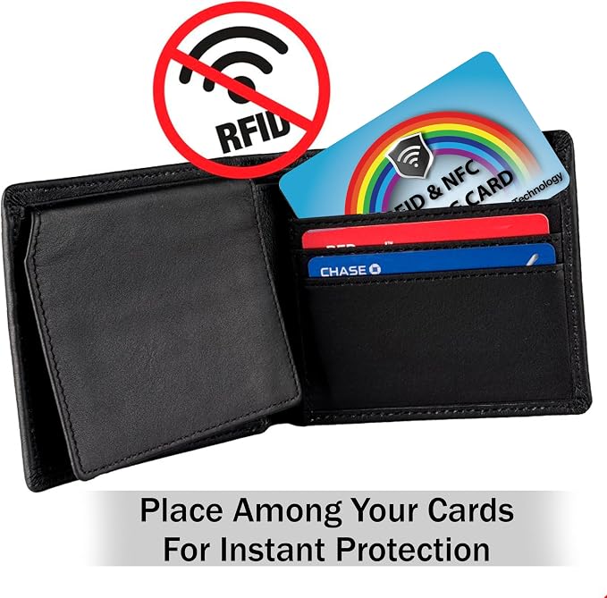 SaiTech IT 10 Pack RFID Blocking Card for Credit Debit ID Card, RainbowBlue | Slim Anti-Theft Contactless NFC RFID Blocker Protector, Easily Fit into Wallet and Purse, for Men & Women