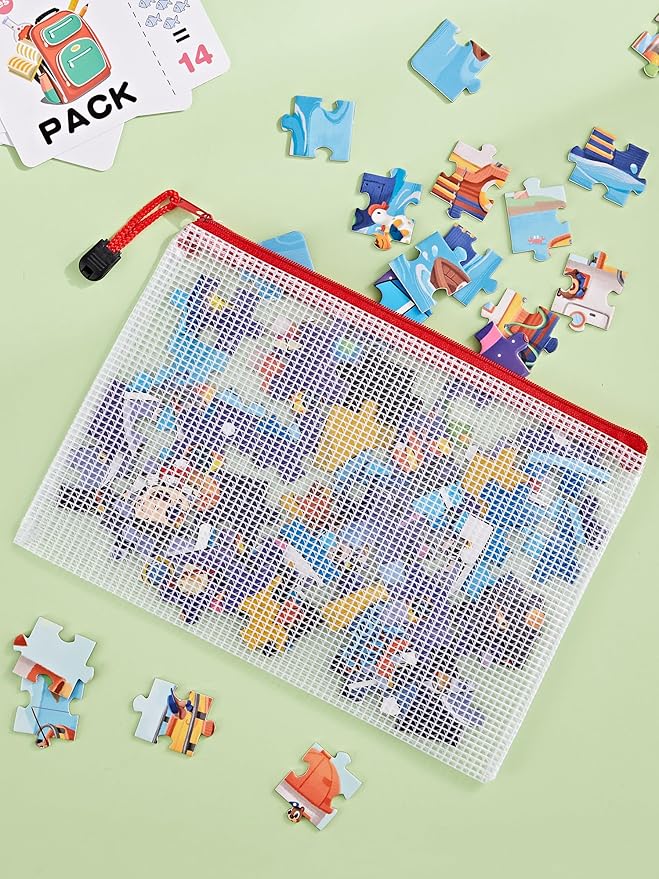JARLINK 40 Pack 10 Colors Zipper Mesh Document Pouch, 6x9 Inch/A5, Plastic Water-Resistant File Bags, for School Office Supplies, Cosmetics Travel Storage, Assorted Color