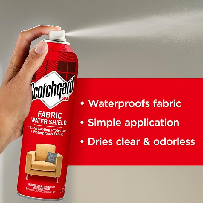 Scotchgard Fabric & Upholstery Protector, 3-Pack (10 oz Cans) – Repels Liquids & Blocks Stains – Long-Lasting Fabric Shield for Furniture, Clothing, and More – Easy Spray, Dries Clear
