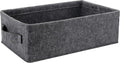 Medium Storage Basket Shlef Low Storage Bin Rectangle Felt Fabric Baskets Storage Bins Organizer for Underwear Socks Bra Towel Toiletry Baby Products Storage Basket Light Gray