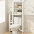 Furinno Turn-N-Tube Over The Toilet Storage, 5-Shelf Over The Toilet Organizer, Freestanding Space Saver Bathroom Shelf, for Bathroom Organizers and Storage, Plain White
