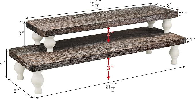 Ikee Design 2 Pcs Set Wooden Display Riser, Cupcake Dessert Display Riser, Countertop Centerpiece Dessert Serving Stand, Artificial Plant Pot Display Stand for Garden Decor, Coffee Color | Set of 2 wood display risers presents desserts, jewelry, plants...