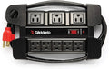 D'Addario Tour-Grade Power Base - Surge Protector Outlet - Surge Protector Power Strip - Stage Power Strip with 6 ft Cable - 5 Standard and 3 Transformer- Guitar Amp Outlet with Indicator Light