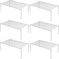 iPEGTOP Set of 6 Kitchen Cabinet Shelf Organizer, Medium (13 x 9.4 Inch) Bathroom Cabinet Organization Wire Shelf Rack, Rustproof Storage Space Saver Shelves for Countertops Pantries Utensils -Chrome