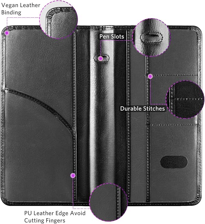 CoBak Car Registration and Insurance Holder | Vehicle Glove Box Organizer, Auto Truck Compartment Document Case with Magnetic Closure for Insurance & Driver License