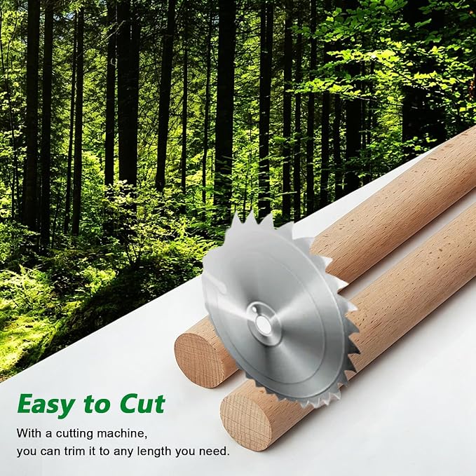 Solid Wood Closet Rod Heavy Duty Wooden Hanging Clothes Bar Cut To Size Custom Length Smooth Straight Wood Dowel Rods Long Wooden Stick Curtain Rod Wood Pole (Dia 1′′,L16in)