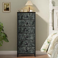 Furnulem Dresser for Bedroom, 6 Drawer Tall Storage Tower Unit and Chest | Vintage Green Fabric Drawer Organizer in Dorm, Vertical Tall Nightstand Furniture in Living Room,Closet, Metal Frame,Wood Top