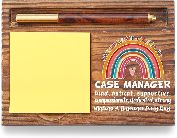 Case Manager Gift Sticky Note Holder Appreciation Thank You Gift Wooden Desk Accessory Case Manager Appreciation Week Team TZP175