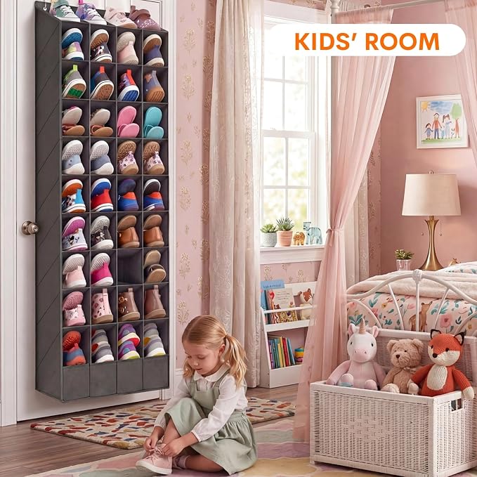 Ofiray-home Over the Door Shoe Organizer, 30-40 Pairs | Large & Deep Pockets, Fits Boots, Sneakers or Larger Shoes, Space-Saving, For Bedroom, Small Closet, Entryway