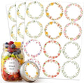 360 Pcs Canning Jar Labels, 2 Inch Floral Round Stickers, Writable | Self-Adhesive, Easy To Write, 6 Floral Designs, For Jars Bottles Meal Prep Pantry Organization
