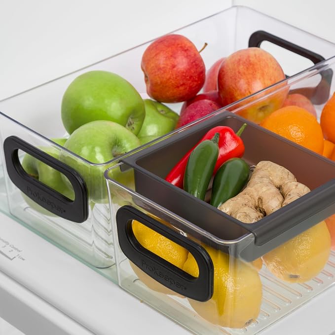 Progressive ProKeeper+ Pantry & Refrigerator Storage Containers – Modular Bins and Organizers (Crisper Drawer Bin, 5.9"L x 12.6"W x 4.5"H)