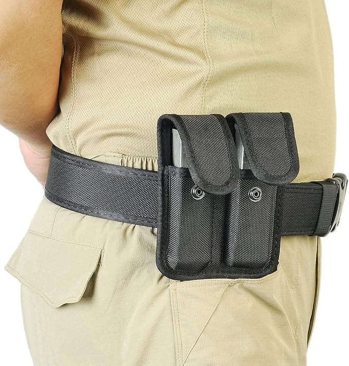 Molded Double Mag Pouch，Tactical Universal Magazine Holder Fits virtually Any 9mm, 40 or .45 Caliber Pistol Mag Single or Double Stack IWB or OWB Mag Pouch
