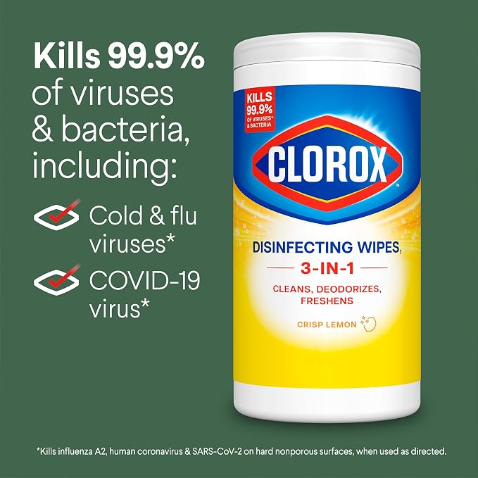 Clorox Disinfecting Cleaning Wipes, Bleach Free, Crisp Lemon, Fresh Scent, Scentiva Coconut and Waterlily, 75 Count Each (Package May Vary)