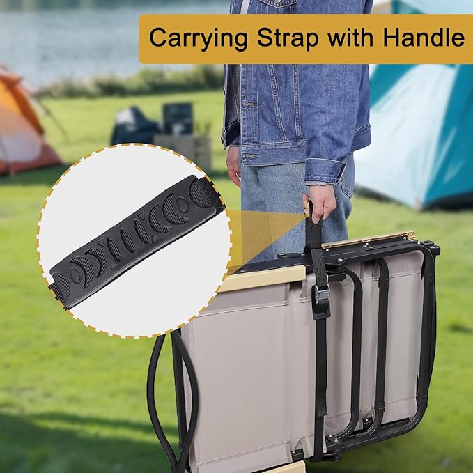 4 Pcs 7' Carrying Strap with Handle, Adjustable Heavy Duty Cam Buckle Tie Down Straps for Safely Moving and Lifting Heavy Boxes, Camping Chairs and Mat
