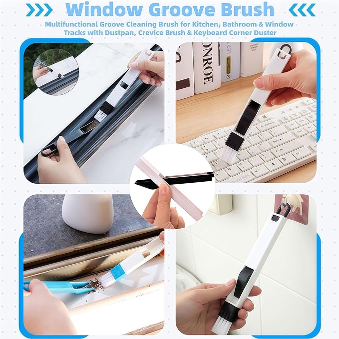 23Pcs Crevice Cleaning Brush Set, Hard Bristle Scrub Brushes Tools for Deep Cleaning Gap, Multifunctional Grout Brush for Tile Lines, Sliding Door, Sill, Shutter, Bottle, Corner, Sink, Teapot