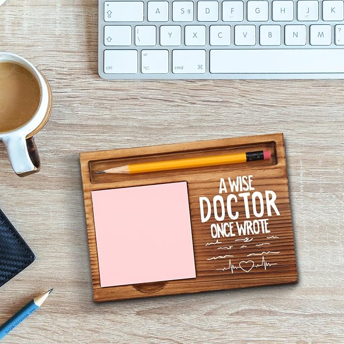 Doctor Sticky Note Holder, Funny Doctor Gifts for Men, Women, Cute Male Doctor Thank You Appreciation Gifts, Doctor Office Desk Self-Stick Note Pad Holders GSH400