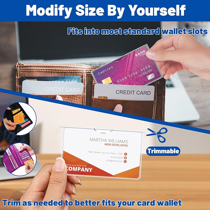 LIEMAND 6 Pack Social Security Card Protector Sleeves, Ultra Clear & Durable 31Mil Waterproof SSN/New Medicare/Credit Card Holder, Soft ID/Debit/Credit/Index Card Storage Sleeves