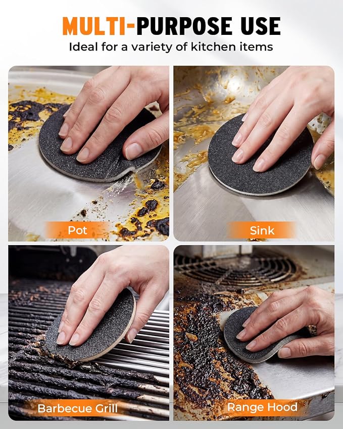 4-Pack Stainless Steel Sponge Suitable for Stainless Steel Surfaces Zero Chemicals Emery Sponges Long-Lasting for Heavy Duty Burnt-On Stain Removal