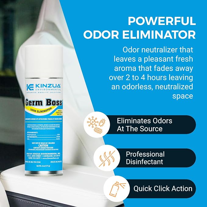 Germ Boss Strong Odor Eliminator, Fast-Acting Cleaning & Deodorizing Fogger, Mold Bomb Fogger for Smell Control with Fresh Scent, Covers Up to 1,000 cu ft, 6 oz