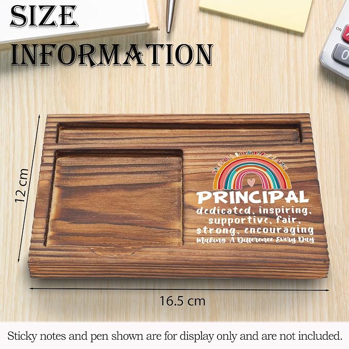 Principal Appreciation Gift Sticky Note Holder, Thank You Encouragement Desk Accessory for Teacher Coworker, Principal Appreciation Week Office Desk Item TZP181