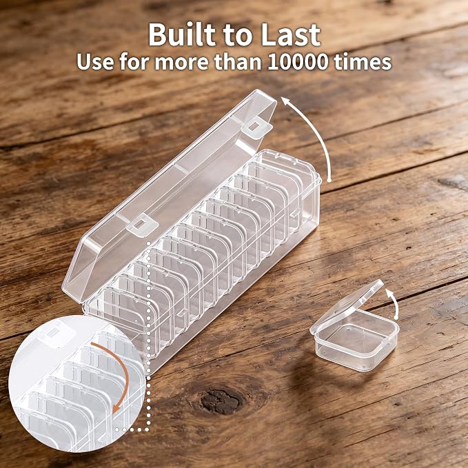 Bead Organizer Box, 13 Pcs Compartments Clear Plastic Storage Containers Set for Bracelet Making DIY, Jewelry, Small Parts