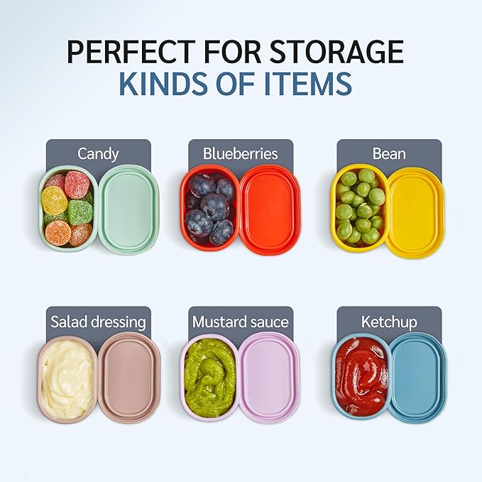 ISSEVE 12Pcs/Set Nesting Silicone Food Storage Containers with Lids, BPA Free Reusable Meal Prep Silicone Containers Airtight, Freezer Dishwasher Safe (33.8oz, 20oz, 10oz, 6.7oz, 1.3oz) (Pink)