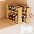 Jolitac Bamboo Pull Out Spice Rack for Cabinet, Slide Out Drawers | 2 Drawers (1.85" Wide), Space-Saving Vertical Organization, Easy to Install, 6" Wide, 2 Drawers, 2-Tier