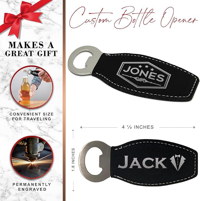 The Wedding Party Store Custom Engraved and Personalized Beer Bottle Opener for Groomsmen Housewarming