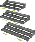 Jojocross Metal Spice Rack Organizer for Cabinet, 3 Tier Expandable Spice Storage Shelf, Great for Kitchen Cabinets, Cupboard,Pantry and Countertop More,Metal Plate with Hole(3PACKS/Gun-Grey)