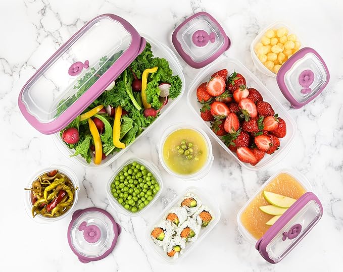 Tribello Freezer To Microwave 53oz Food Storage Containers With Airtight Lids, Microwave safe with Steam Vents lids, On The Go Meal Prob Lunch Containers - Dishwasher Safe, BPA-Free 6.7-Cup