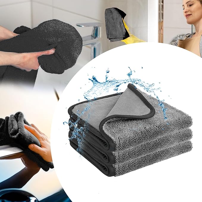 Shiny Wipes Shower Cleaning Cloths, Shiny Drying Towel, Super Absorbent Microfiber Bath Towels, Fast Drying Shower Towels, Microfiber Towels for Cars (1pack, 15.74 * 15.74 INCH)