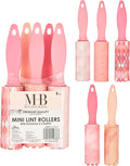 Expressions 5pc Mini Lint Rollers Value Pack - Colorful Compact Mini Lint Roller for Travel, Household Essentials Pet Hair Removal Tool & Lint Removers for Clothing (Pink)