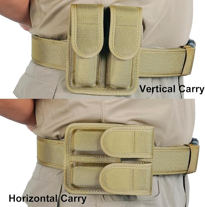 Molded Double Mag Pouch Holster with Double and Single Stack Magazines .380, 9mm & 40 Cal for S&W M&P Ruger Glock Walther H&K