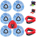 6 Pack Mop Replacement Heads Compatible with Ocedar RinseClean 2-Tank System - Includes 2 Mop Scrub Brush Head, Microfiber Mop Refills, Easy Cleaning Mop Head Replacement
