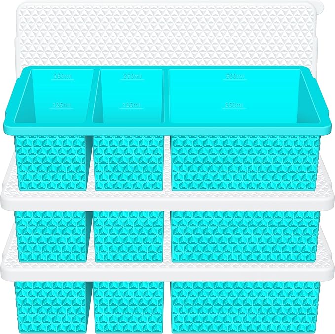 3 Pack - Silicone Freezer Trays with Lid, 1-Cup & 2 Cup Freezer Molds, Silicone Food Storage Containers for Meal Prep, Freezing Soup Sauce, Broth Leftovers