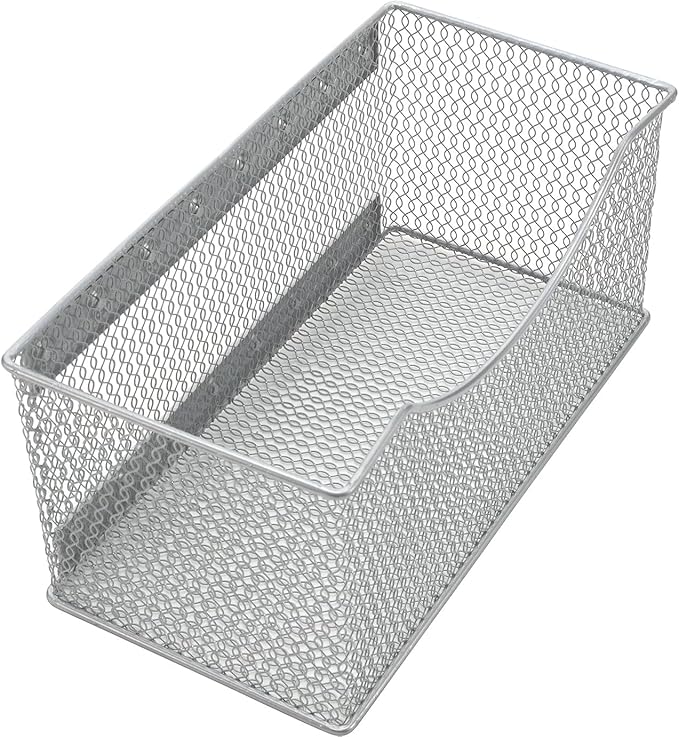 YBM Home Magnetic Basket Storage Organizer with 16 Strong Magnets for Metal Desk, Fridge, Whiteboard, and Wall Locker Accessories, Large (2-Pack)