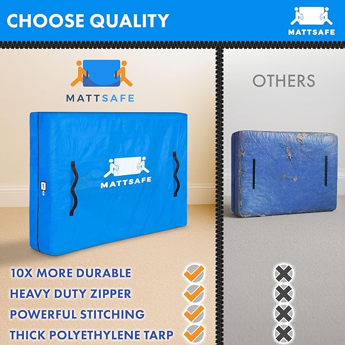 Nordic Elk Mattress Bags for Moving and Storage (Twin) Heavy Duty Moving Supplies, 8 Sturdy Handles, Strong Zipper, Mattress Cover Bed Bags, Storage Cover Essentials Packing Protector