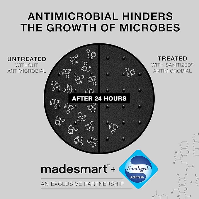 madesmart Premium Small 2 Tier Organizer, Under Cabinet Storage with Sliding Drawers, for Cleaning Supplies, Pantry, Sponges, Bottles, Adjustable Dividers & Pull Out Sliding Baskets, Carbon