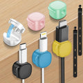 6 Pack Magnetic Cable Clips & Silicon Cable Ties,Cord Holder Cable Smooth Adjustable Desk Organizer,Under Desk Cable Management,Adhesive Home Office Keeper