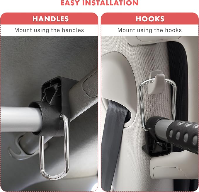 VaygWay Expandable Car Clothes Hanger Bar- Heavy Duty Hanger Metal Storage Suit Rod-Car Hanging Closet Organizer Rack Expandable to 62"- Portable Seat Rack Universal Fit- Car Van Truck RV SUV Fit