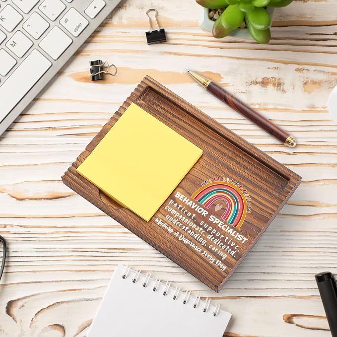 Behavior Specialist Appreciation Gift Sticky Note Holder, Thank You Encouragement Desk Accessory for Coworker, Behavior Specialist Week Office Desk Item TZP178