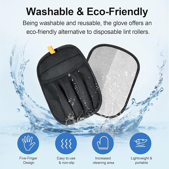 2Pcs Pet Hair Removal Glove for Cats & Dogs, Newly Upgraded Five-Finger Electrostatic Pet Hair Gloves, Reusable Pet Hair Remover Tool for Laundry, Couch, Carpet, Car Seat