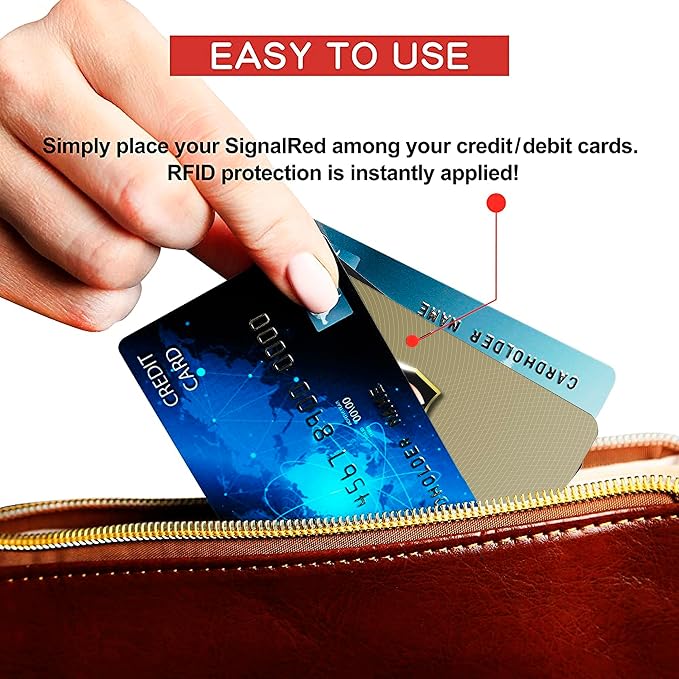 SaiTech IT 10 Pack RFID Blocking Card for Credit Debit ID Card, Golden | Slim Anti-Theft Contactless NFC RFID Blocker Protector, Easily Fit into Wallet and Purse, for Men & Women